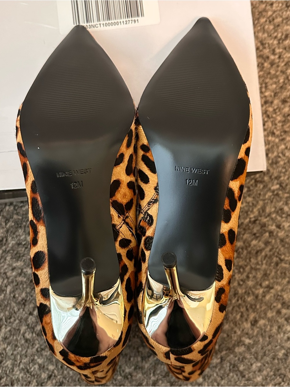Nine West Leopard-Print Pointed Ankle Booties - Brown & Black - Picture 6 of 7